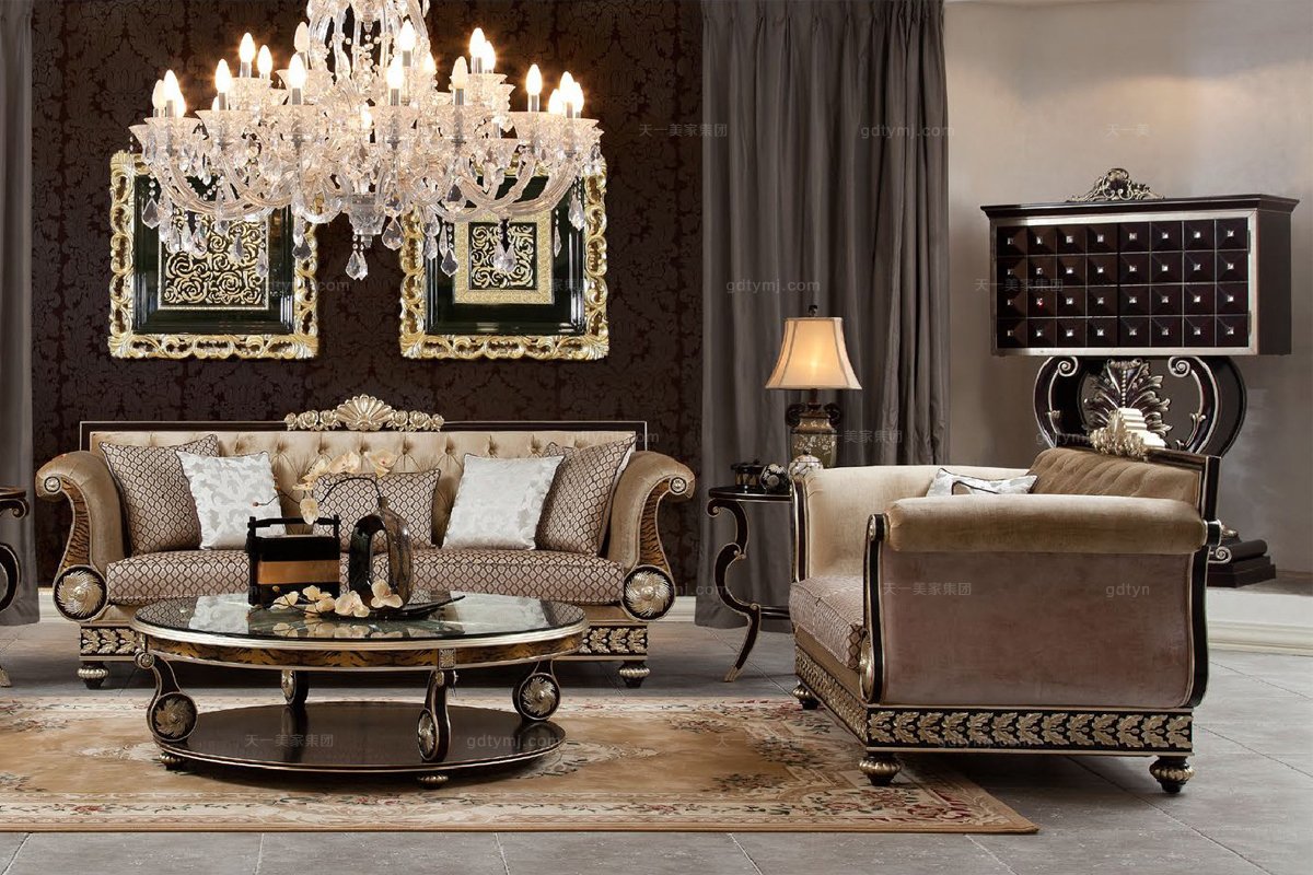 高端別墅法式二位沙發