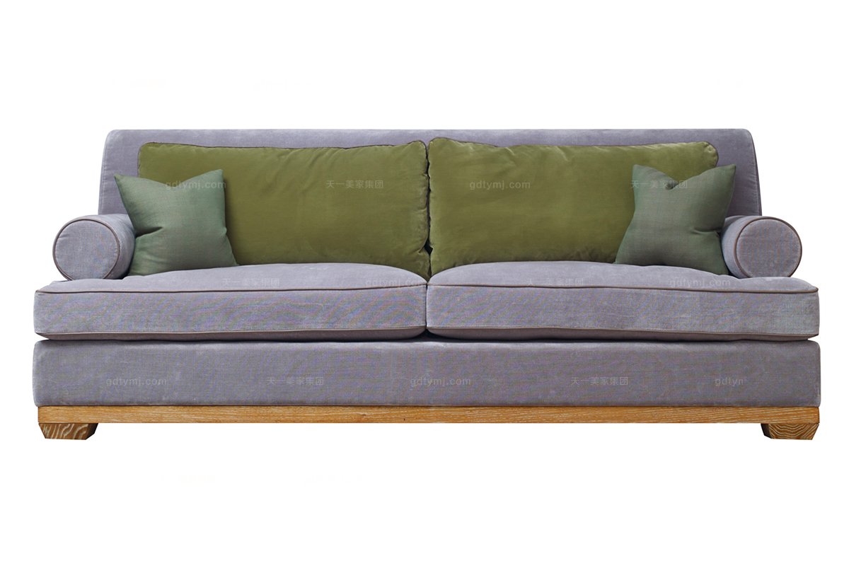 高端品牌美式布藝雙位沙發