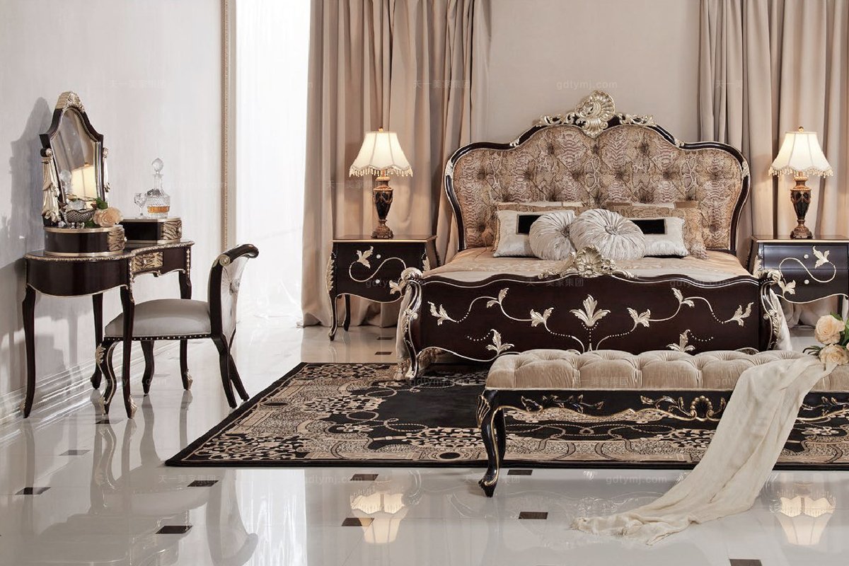 高端別墅法式豹紋梳妝臺