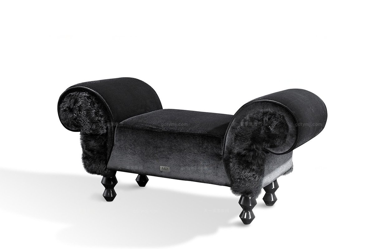 高端時尚后現代布藝床尾凳