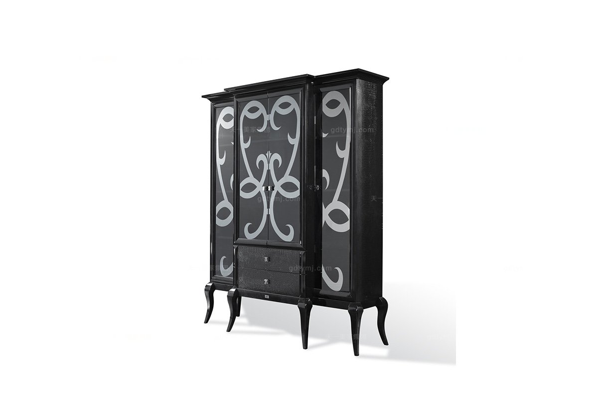 高端時尚后現代黑色書柜