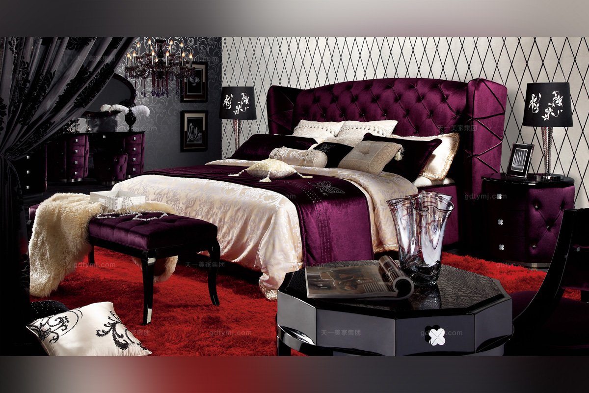 高端時尚后現代雙人床