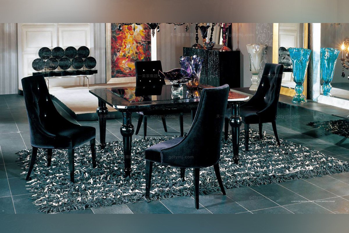 高端別墅后現(xiàn)代大理石面長餐臺(tái)