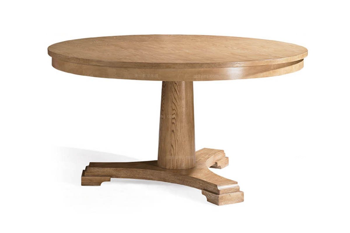 實(shí)木家具美式圓餐臺