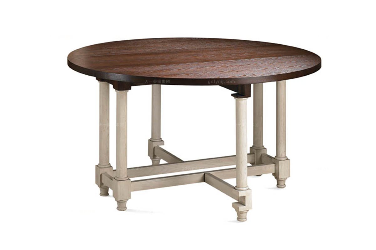 實(shí)木家具美式圓餐臺