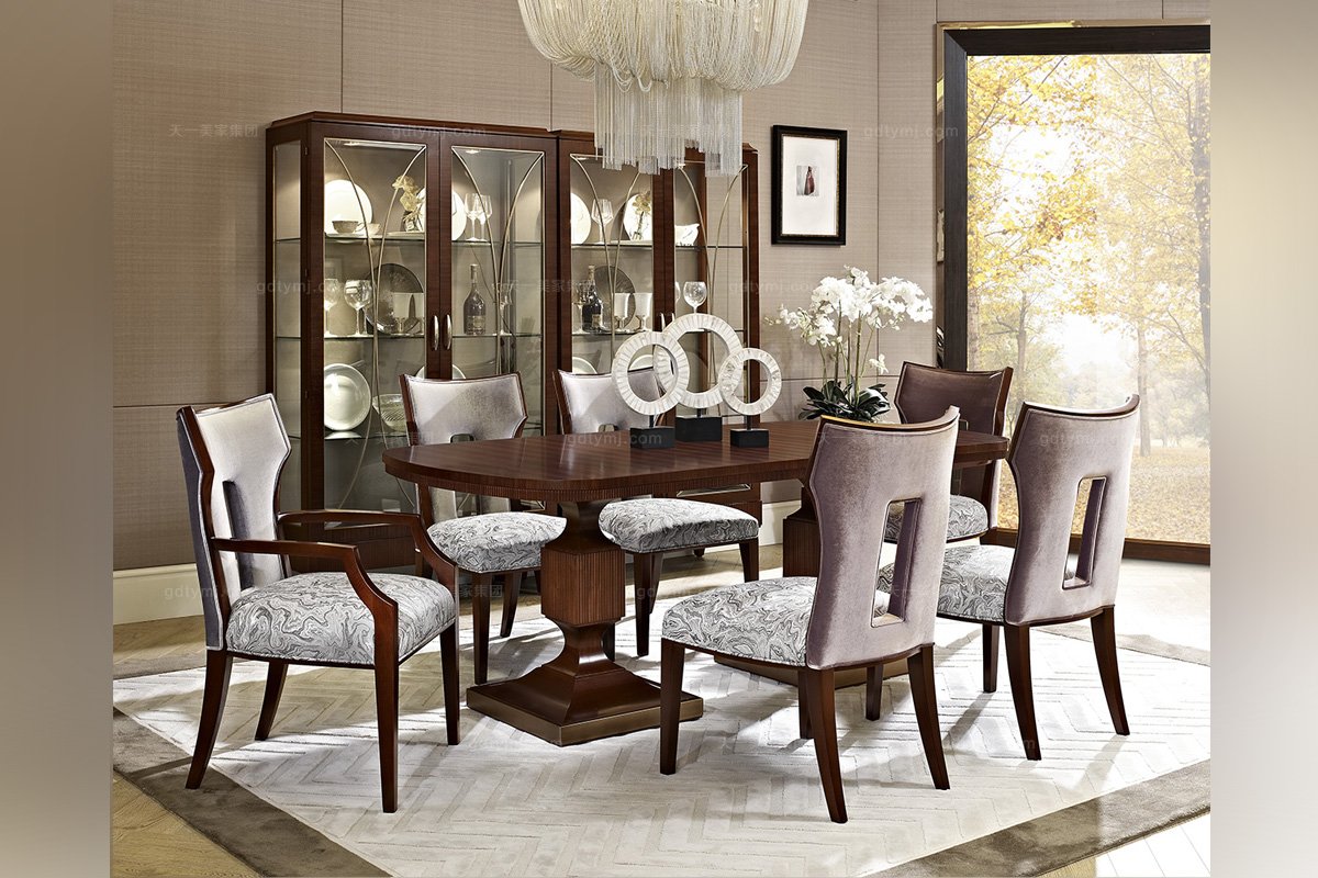 5星級酒店家具奢華新古典實(shí)木無扶手椅