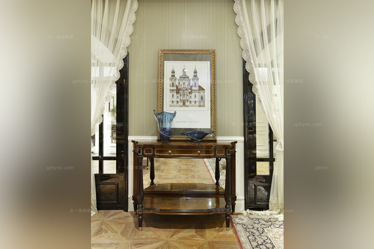 高端歐式家具實木雕花玄關桌