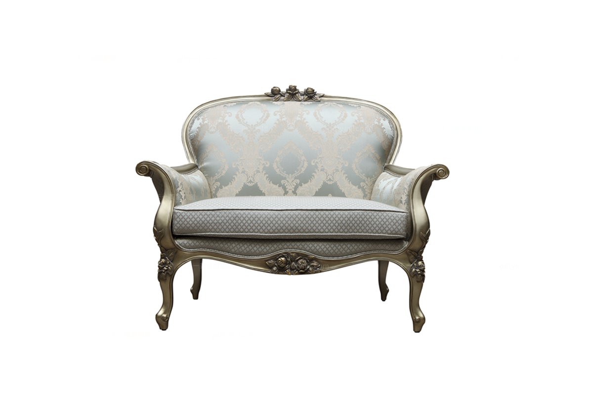 高端歐式家具實木雕花單人沙發