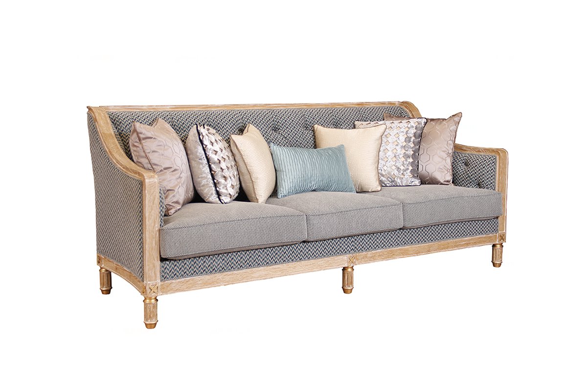 高端品牌現代新古典做舊三人沙發