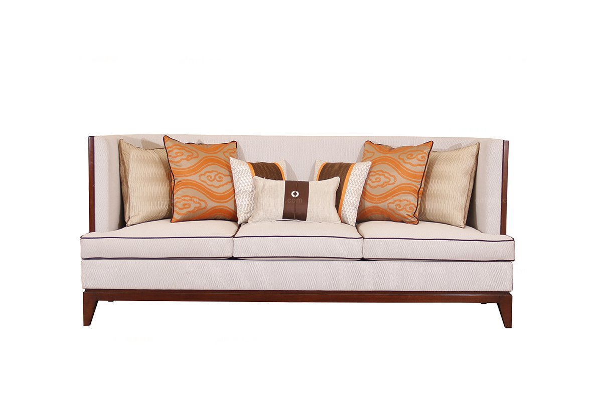 高端時尚簡約新古典淺色三位沙發