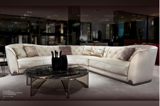 Longhi現代白色轉角沙發