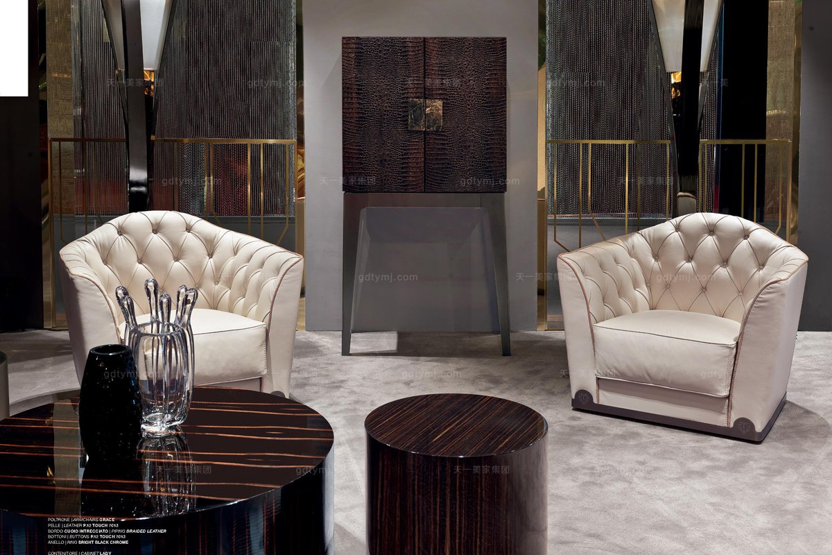 Longhi現代客廳布藝休閑單人位沙發