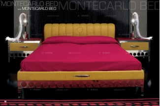 高端品牌現(xiàn)代風(fēng)格意大利進(jìn)口蘭博基尼系列鴕鳥(niǎo)皮雙人床