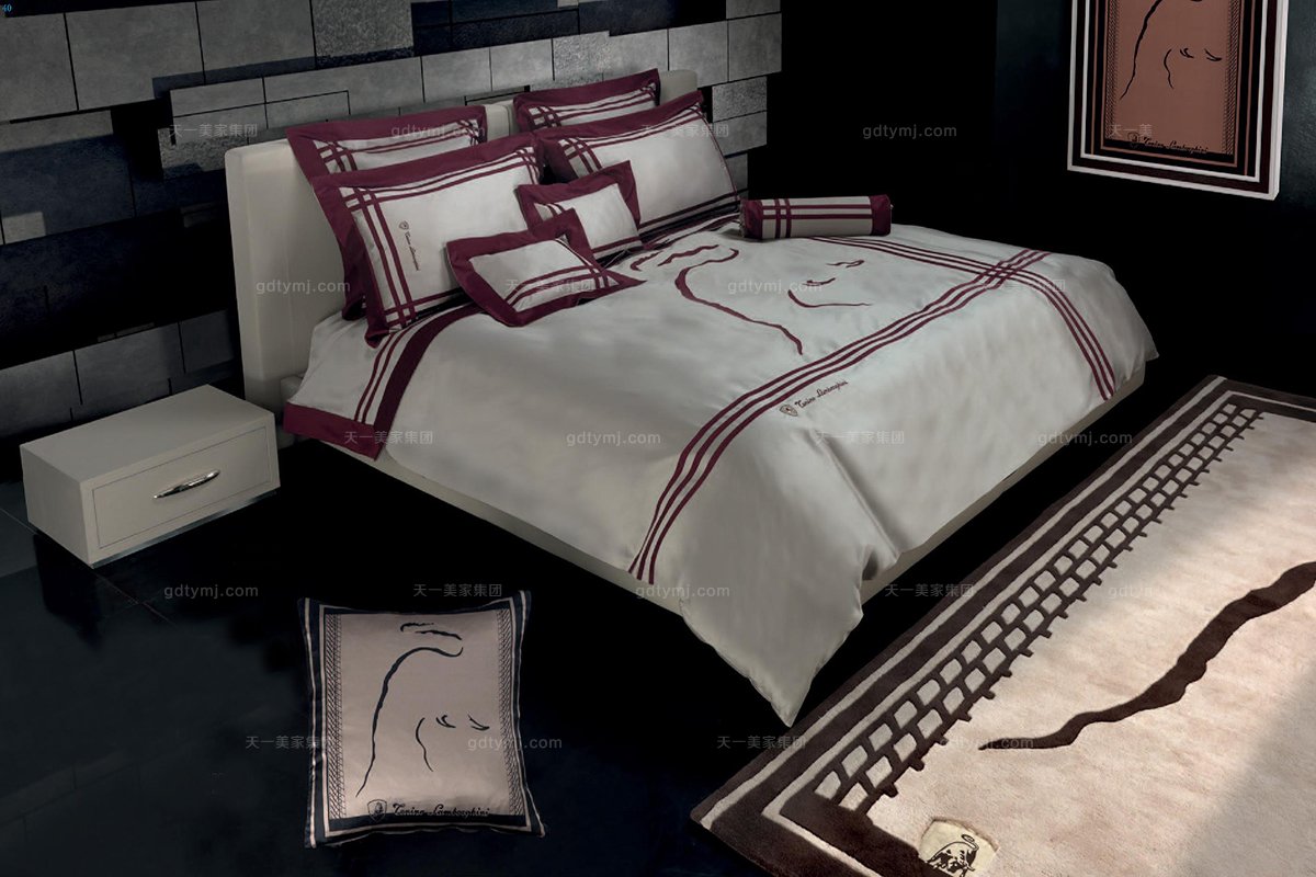 高端時尚現代意大利進口蘭博基尼系列橙色雙人床