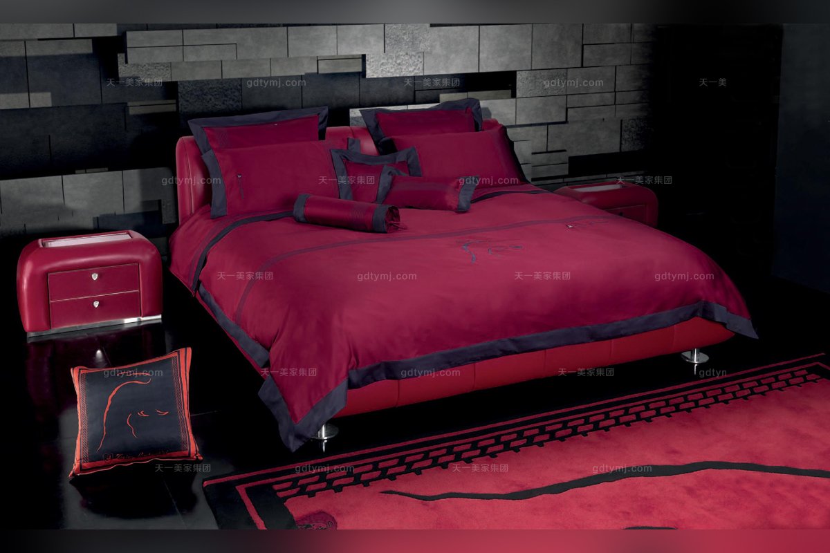 高端時尚現代意大利進口蘭博基尼系列橙色雙人床