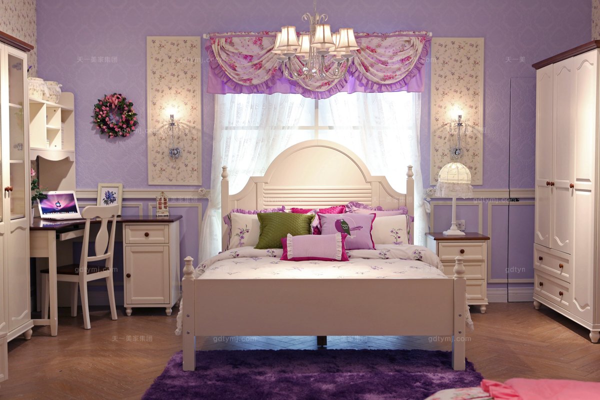 高端現代兒童家具品牌白色兒童公主床