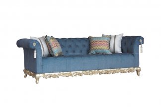 高端家具售樓部家具品牌法式金銅色三人位沙發