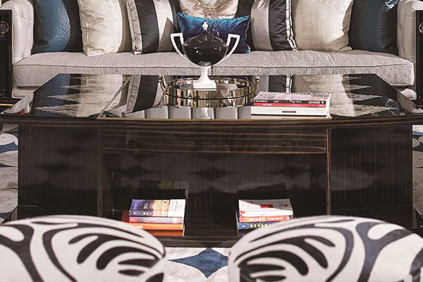 高端現代輕奢沙發實木客廳沙發 黑檀木皮拼花真皮沙發組合茶幾