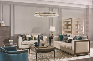 高端現代輕奢沙發實木客廳沙發金屬金屬銅釘不銹鋼真皮沙發