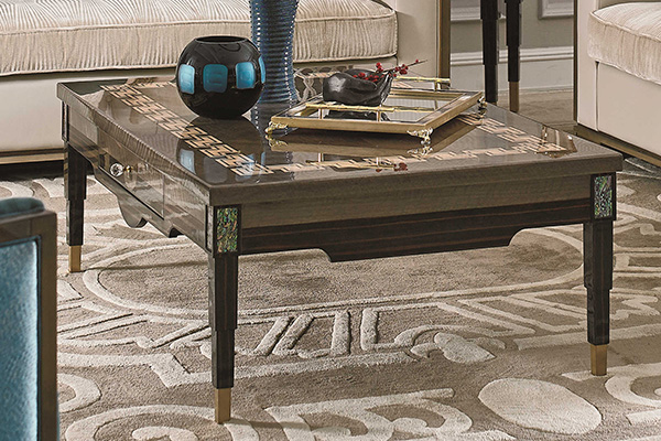 高端現代輕奢沙發實木客廳沙發金屬金屬銅釘不銹鋼真皮沙發茶幾