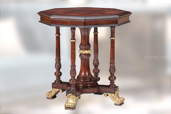 高端奢華新古典客廳家具實木雕花桃花芯直紋真皮沙發組合角幾