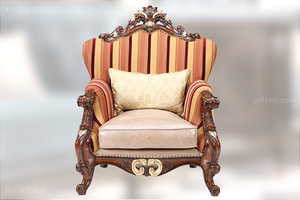 高端奢華新古典客廳家具實木雕花桃花芯直紋真皮沙發組合休閑椅