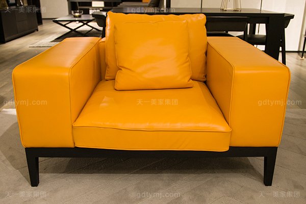 意式極簡奢華現代客廳沙發組合單人沙發