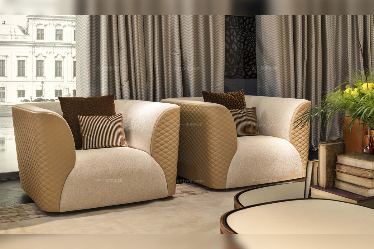 名貴奢華五星級酒店家具品牌后現代客廳米色布藝沙發組合單品