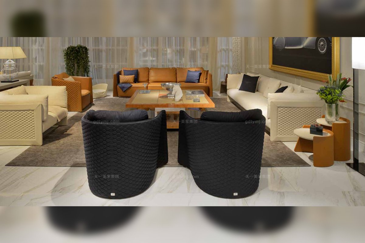 國際名貴奢華家具品牌賓利后現代風客廳沙發組合