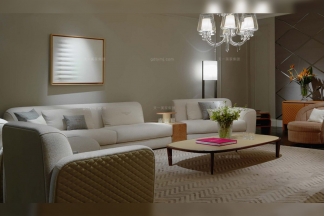 高端奢華豪宅家具品牌客廳白色布藝組合沙發