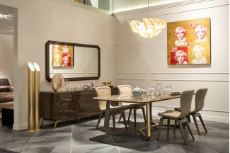 世界名貴豪華會所家具品牌蘭博基尼時尚輕奢后現代餐桌椅