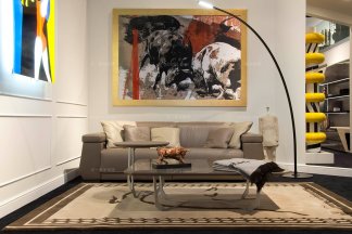 世界奢華豪華家具會所家具品牌客廳時尚棕色真皮雙人位沙發