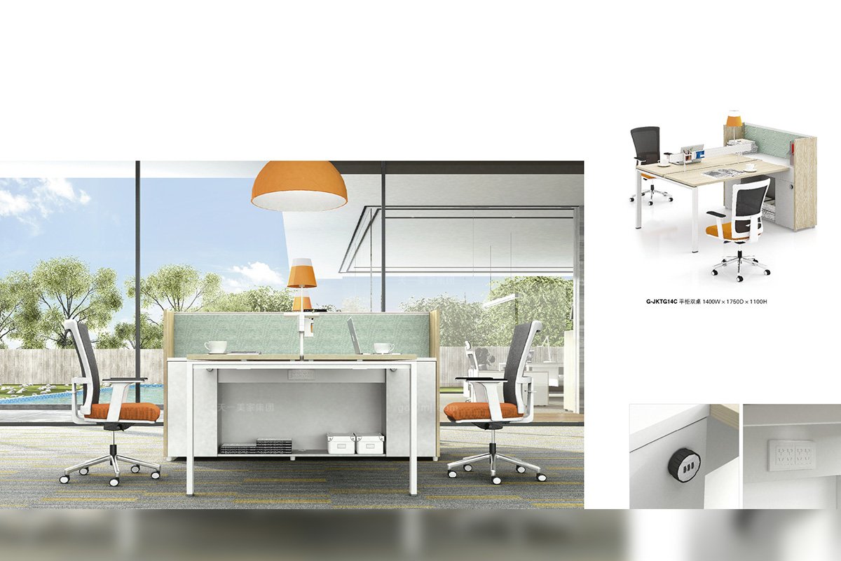 別墅會所高端辦公家具品牌現代時尚輕奢職員辦公桌椅組合辦公桌椅