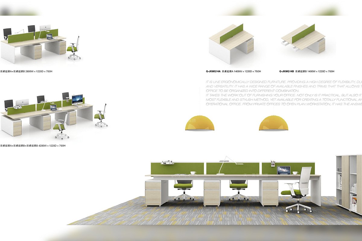 高端別墅會所辦公品牌家具現代時尚職員辦公桌椅組合辦公臺椅組合