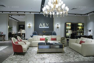 高端奢華別墅家具品牌輕奢后現代風真皮客廳沙發組合