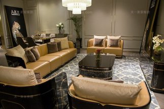 高端奢華別墅家具品牌后現代輕奢家具客廳橙色真皮沙發組合