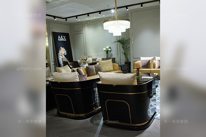 高端奢華別墅家具品牌后現代輕奢家具客廳橙色真皮沙發組合單位沙發