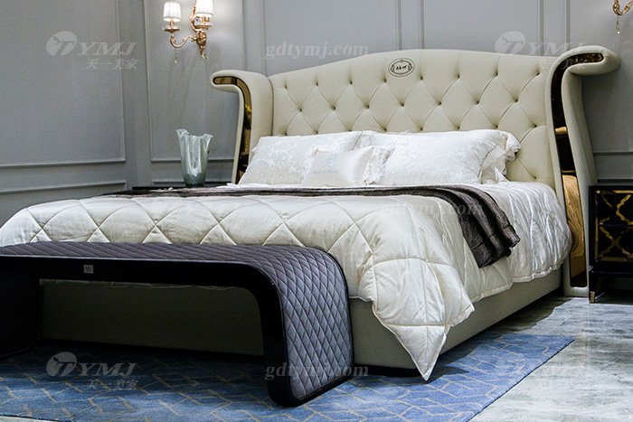 高端奢華別墅家具品牌輕奢后現代臥室真皮大床系列床