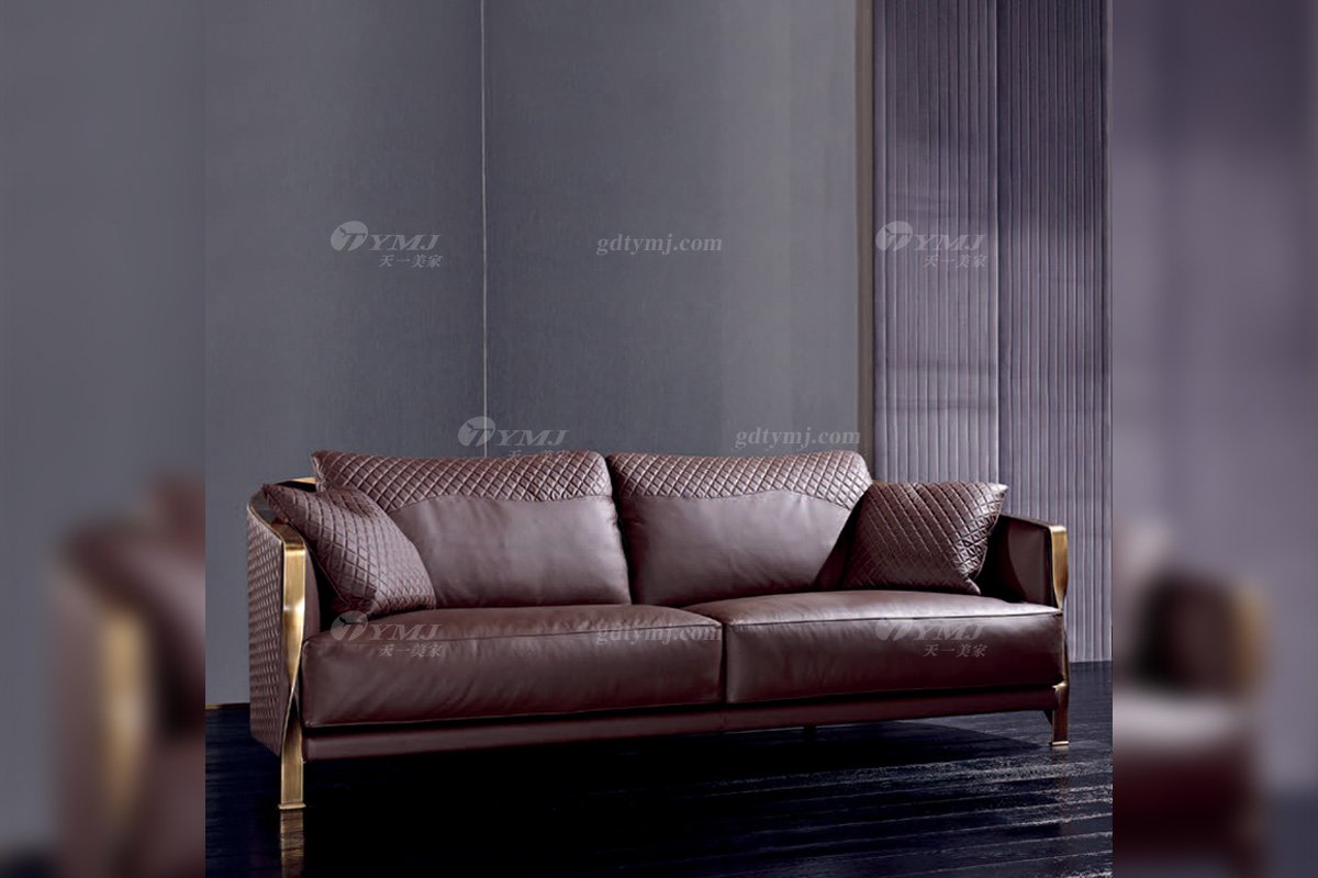 高端奢華意大利純進口家具品牌時尚輕奢五金真皮沙發系列！