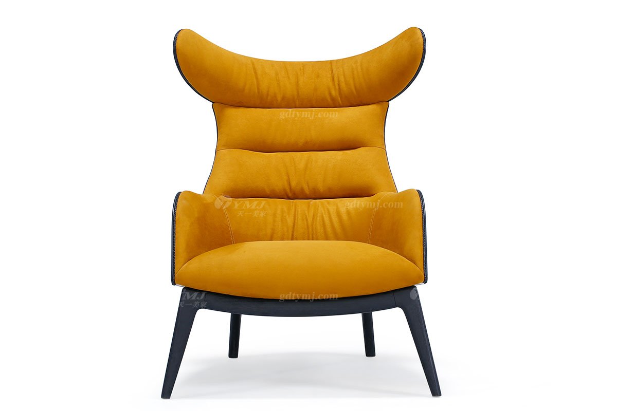 時(shí)尚奢華別墅家具高檔會所家具輕奢后現(xiàn)代橙色絨布藝休閑椅休閑椅