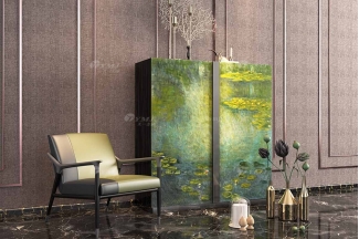 時尚奢華別墅家具高檔會所家具輕奢后現代綠色彩繪多功能柜