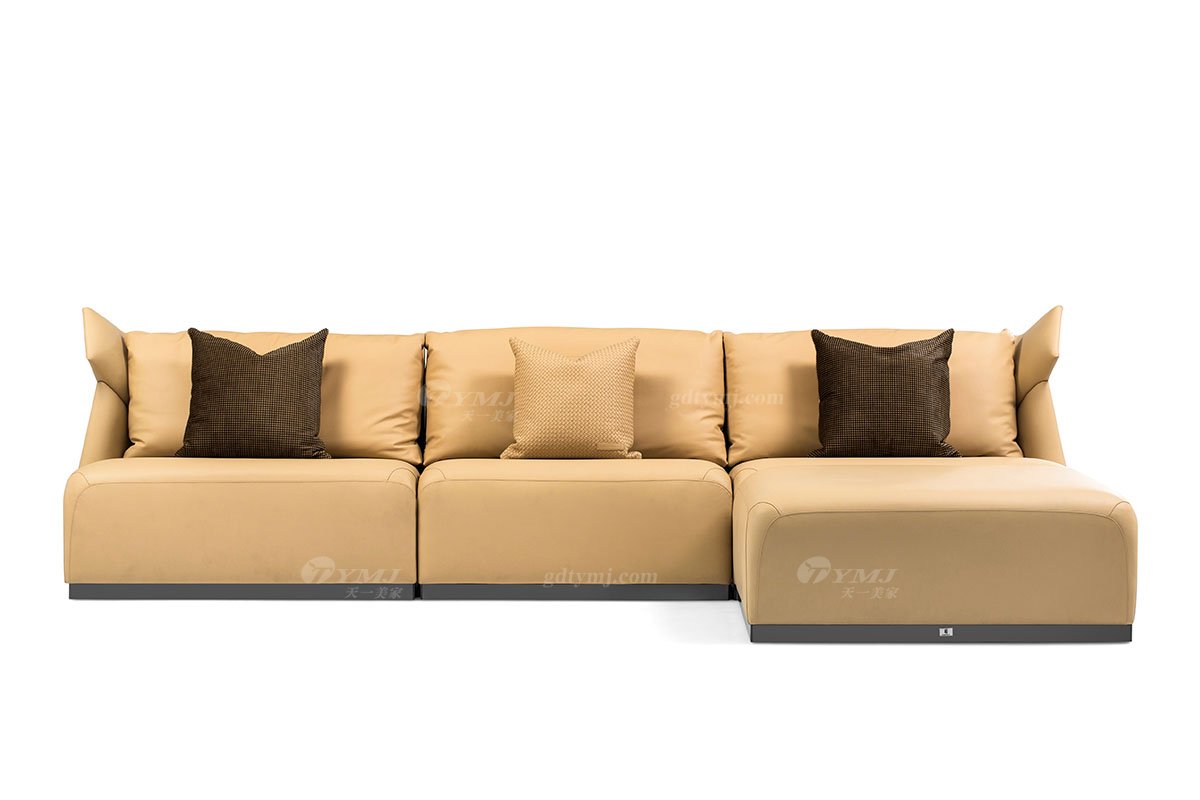 奢華別墅會所家具時尚樣板間家具輕奢后現代客廳頭層皮沙發組合組合沙發