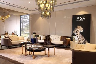 奢華別墅家具品牌高端樣板間家具輕奢后現代客廳時尚頭層皮沙發組合