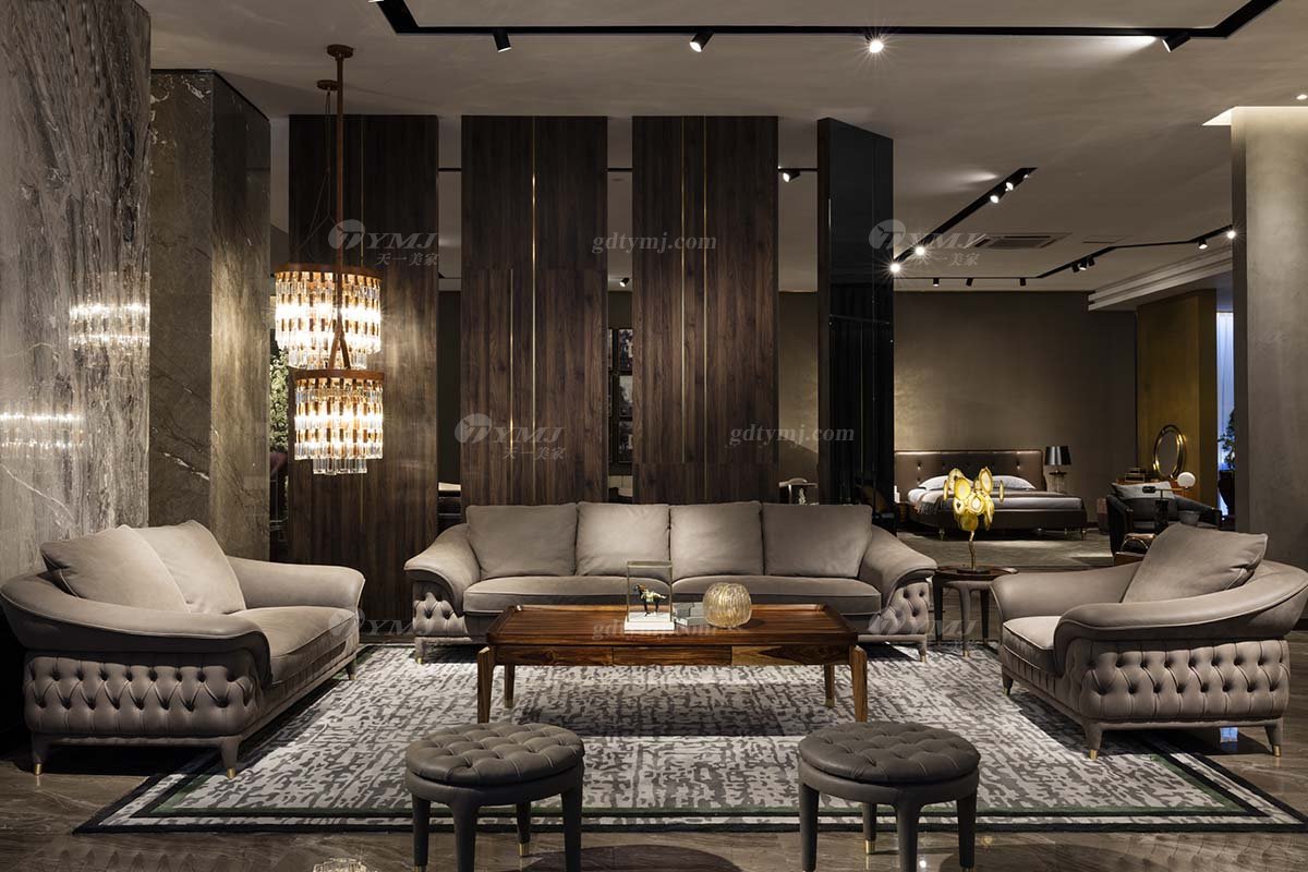 高端豪別墅會所豪宅家具品牌輕奢新中式風客廳高彈高密度海綿時尚沙發系列