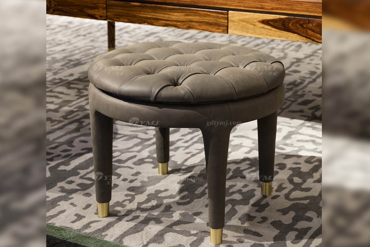 高端豪別墅會所豪宅家具品牌輕奢新中式風客廳高彈高密度海綿時尚沙發系列圓腳踏