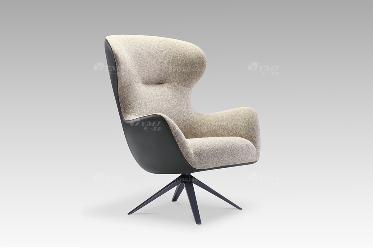 意式極簡輕奢高端家具米色休閑椅休閑椅側面