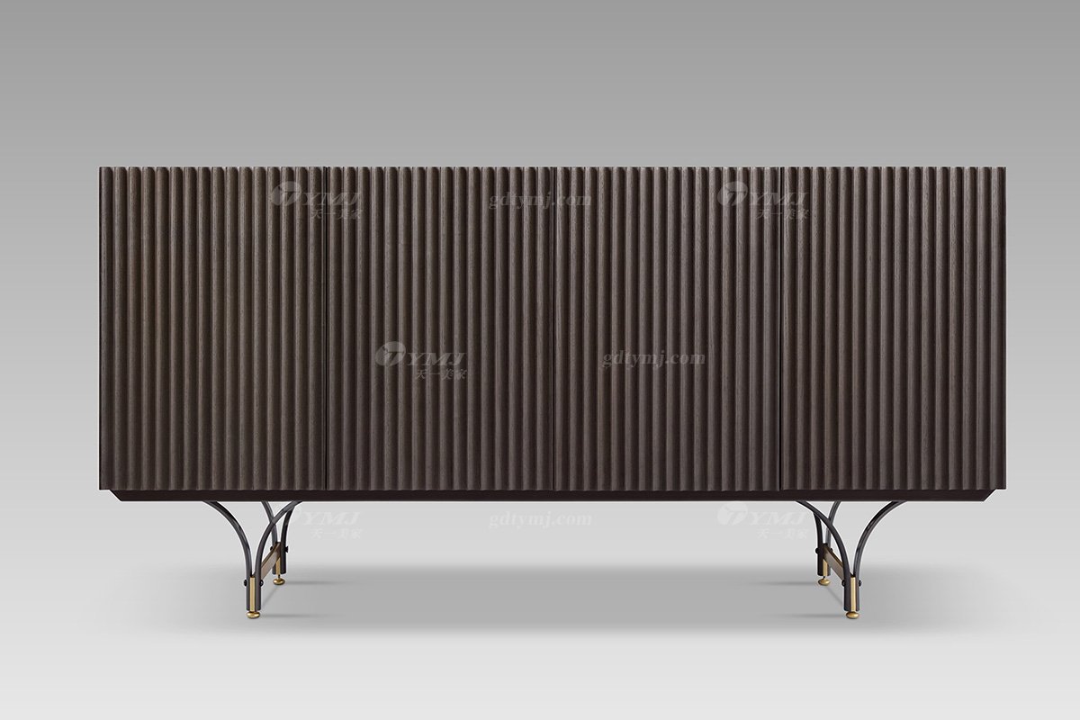 現(xiàn)代輕奢高端會所家具品牌灰橡色+意大利金裝飾柜