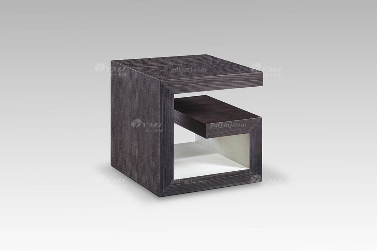 現代輕奢高檔家具灰橡+尼斯色邊幾角幾邊幾LT2818-6側面