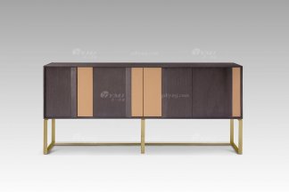 現代輕奢高端別墅家具灰橡裝飾柜