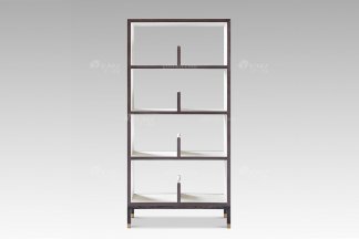 高端別墅會所家具現代輕奢時尚回想色+白楓四層書柜